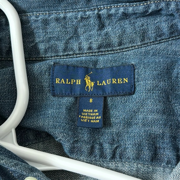 Belted Cotton Denim Shirtdress RALPH LAUREN for girls - Picture 3 of 10